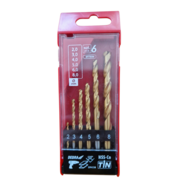 vrták valcový sada HSS+CO+TiN 6-dielna